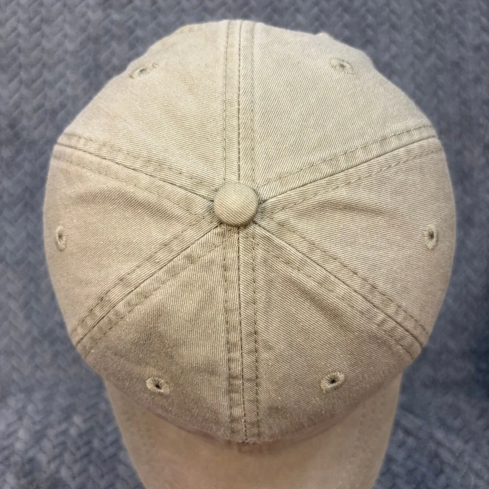 Adams Tan Khaki Cotton Strapback Hat Cross Embroidered Baseball Cap LP101